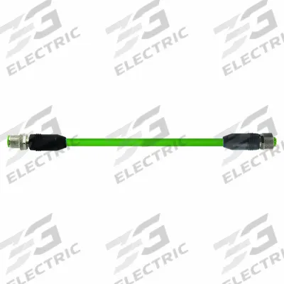 MURRELEKTRONIK Cordset: M12 Male Straight x M12 Female Straight, 3 m Lg, PUR, Green - M12 Connector to M12 Connector Cordsets