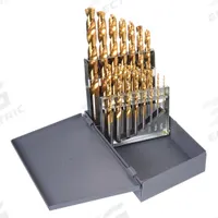 CHICAGO-LATROBE Jobber Length Drill Bit Set: 15 Pc, 1/16" to 1/2" by 32nds, 135° Split Point (MPN 69871). Key specifications — attr1236168: Metal Index; attr1236199: NAS 907 Type J.