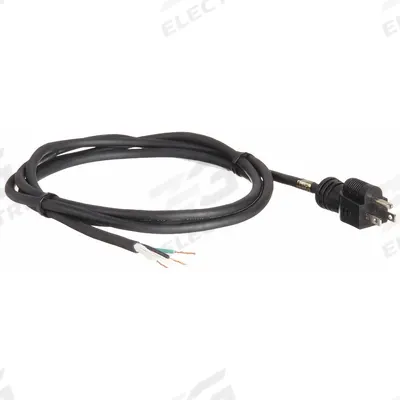 APPROVED VENDOR Power Cord: 12 ft Lg, 3/14, 5-15P Plug, Bare Wire Receptacle, SJO, Rubber - General Purpose Power Cords