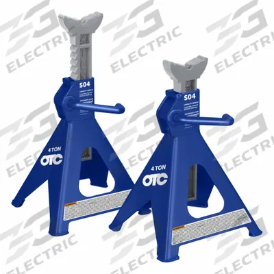 OTC Jack Stand: Ratcheting, 4 ton Load Capacity, 23 3/4 in Max Extended Ht - Light-Duty Jack Stands