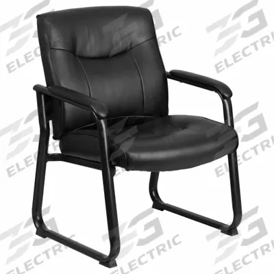 FLASH FURNITURE Frame Chair: Black, Black, 4 Casters/Glides, Sled Base/Waterfall Seat - Guest & Side Chairs