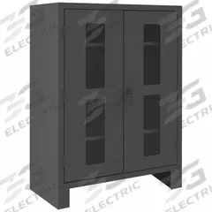 DURHAM MFG Storage Cabinet: 48 in x 24 in x 66 in, Legs, 3 Adj Shelves, Swing Handle & Padlock Hasp (MPN HDCC244866-3S95). Key specifications — Base Type: Legs; Cabinet Color: Gray; Frame Assembled: Assembled; Brand: DURHAM MFG.