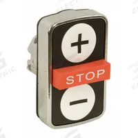 SCHNEIDER ELECTRIC Multihead Operator: Non-Illuminated, 3 Button, Extended Profile (MPN ZB4BA71115). Key specifications — attr211308: SCHNEIDER; attr1026606: Momentary/Momentary/Momentary; attr1026618: Stop; attr1026638: XB4; attr1063632: Metallic.