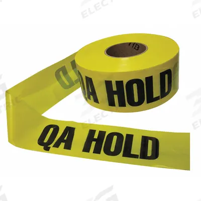 APPROVED VENDOR Barricade Tape: 1,000 ft Lg, 3 in Wd, QA Hold Legend, Polyethylene - Quality Inspection Messaging Barrier Tape