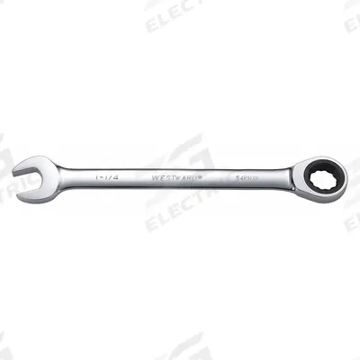 WESTWARD Combination Wrench: Alloy Steel, Chrome, 1 1/4 in Head Size, 16 3/4 in Overall Lg - SAE 12-Point Ratcheting Combination Wrenches