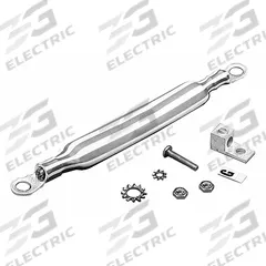 HOFFMAN Grounding Jumper Wire Kit: Copper, 8.19 in 8 AWG, 8 3/16 in Grounding Bar Lg (MPN AGS808). Key specifications — Material: Copper; For Use With: Any Enclosure; Ground Wire Included: 8.19 in 8 AWG; Grounding Bar Holes and Size: No Bar; Includes: Grounds Components; Brand: HOFFMAN.