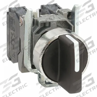 SCHNEIDER Selector Switch: 22 mm Panel Mounting Size, 3 Positions, Short Lever, 2NO - Selector Switches