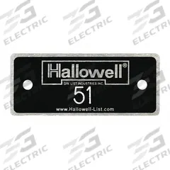 HALLOWELL Numbers 51 to 100: 2 3/8 in x 1 in, 50 Plates, 51 to 100, Aluminum, NPH51-100. Key specifications — Manufacturer Part Number: NPH51-100; Brand: HALLOWELL; Material: Aluminum; Number Range: 51 to 100; Product Type: Number Plates; Color: Black with White Lettering.