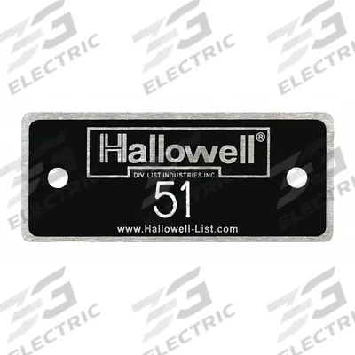 HALLOWELL Numbers 51 to 100: 2 3/8 in x 1 in, 50 Plates, 51 to 100, Aluminum - Number Plates