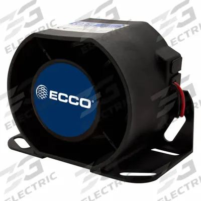 ECCO Vehicle Backup Alarm: Fixed, Tonal, 107 dB Max Sound Level, 12-36V DC - Heavy-Duty Backup Alarms