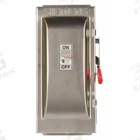 SIEMENS Safety Switch: Fusible, 100 A, Three Phase, 600V AC, 316 Stainless Steel, Indoor/Outdoor (MPN HF363SS). Key specifications — Brand: SIEMENS.