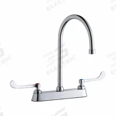 ELKAY Handle-Operated Faucet: Elkay®, Brass, Centerset, Deck, 3 Mounting Holes, 1.5 gpm Flow Rate (MPN LK810GN08T6). Key specifications — Series: Elkay®; Brand: ELKAY.