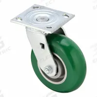 ALBION Plate Caster: Swivel, No Brake, Polyurethane, 6 in Wheel Dia, 2 in Wheel Wd, Slot, Rectangle (MPN 16PM06228S). Key specifications — Wheel Bearing Type: Roller; Wheel/Tread Color: Yellow; Brand: ALBION; Caster Type: Swivel.