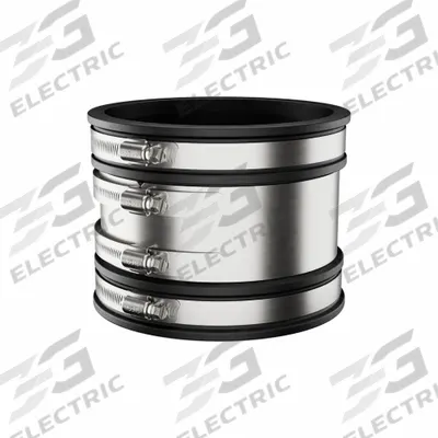FERNCO Flexible Pipe Straight: PVC, For 4 in Pipe, Copper/Iron/Iron x PVC/Steel - Shielded Flexible Transition Couplings