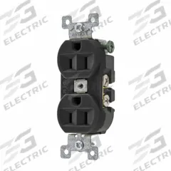 BRYANT Receptacle: Duplex, 5-15, Black, 125V AC, 15 A, 2 Pole / 3 Wire (MPN BRY5262BLK)