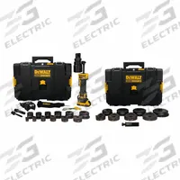 DEWALT Knockout Tool Kit: 20V DC, 4 in Punching Capacity (Steel), For 10 ga Max. Steel Thick, 2.0 Ah (MPN DCE600D1K4). Key specifications — attr1256918: 1/2 to 4 in Dies; attr1256897: 2.0 Ah; attr1303978: 1 Battery, 1 Charger.