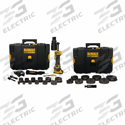 DEWALT Knockout Tool Kit: 20V DC, 4 in Punching Capacity (Steel), For 10 ga Max. Steel Thick - DEWALT Cordless Knockout Punches