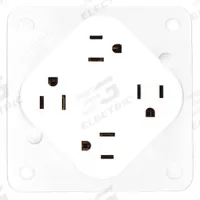 HUBBELL Receptacle: Quad, 5-15, White, 125V AC, 15 A, 2 Pole / 3 Wire (MPN HBL415W)
