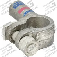 FUSION Battery Terminal: Right Elbow, Solder, 1 to 2 ga, Pink Color, Positive, Copper/Tin (MPN 416301-525-001P). Key specifications — Contact Material: Tin; Alignment: Right Elbow; Color Code: Pink; Connection Type: Solder; Gauge: 1 to 2 ga; Polarity: Positive; Brand: FUSION.