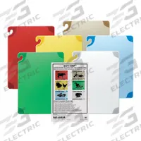 SAN JAMAR Cutting Board Set: 20 in Overall Lg, 15 in Overall Wd, Blue/Brown/Green/Red/White/Yellow (MPN CBG1520KC). Key specifications — Color: Red; Brand: SAN JAMAR; Material: Co-Polymer; NSF Certified: Yes.