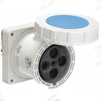 BRYANT Pin and Sleeve Receptacle: Blue, 250V AC, Three Phase, 100 A, 3 Pole, 4 Wire, IEC Grounding (MPN BRY4100R9W). Key specifications — Brand: BRYANT.