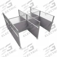 VERSARE Cubicle Kit: 72 in Overall Ht, 48 in_72 in Overall Wd, 8 Panels, Cloud Gray (MPN HPEK-4P4-S-VCLG-FR). Key specifications — Panel Color: Cloud Gray; Brand: VERSARE; Panel Material: Polycarbonate; Window Style: Frosted.