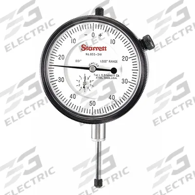 STARRETT Dial Indicator - Lug Back: 0 in to 1 in, Inch, Plunger, 0.001 in Accuracy - Balanced Reading Back Lug Dial Indicators