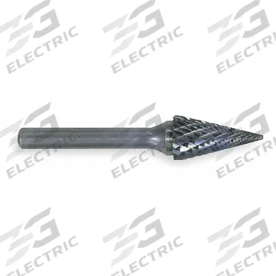 WIDIA METAL REMOVAL Carbide Bur: Pointed-End Tree, SG-5, Double Cut, 1/2" x 1" Head - Double-Cut Pointed-End Tree Burs
