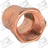NIBCO Sweat Fitting Adapter: 2 1/2 in CTS x 2 1/2 in Pipe, Cup x FNPT, Wrot Copper (MPN 603-21/2)