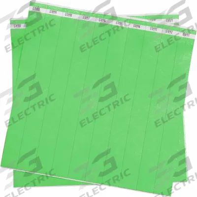 ID Wristband: No Legend, 10 in Overall Lg, 1 in Overall Wd, Tyvek, Green - Security Wristbands