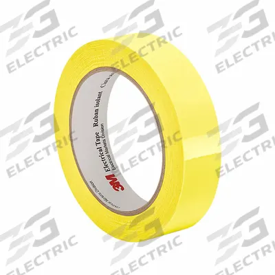 3M Electrical Tape: 1 in Wd, 72 yd Lg, 2.5 mil Thick, Polyester Film, Acrylic - Abrasion-Resistant Electrical Tape