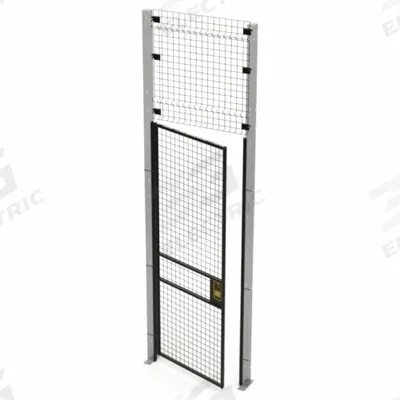 HUSKY RACK & WIRE Swing Door: 10 ft H x 3 ft W x 1 3/4 in D, Black - Husky Rack & Wire Quick-Assemble Woven-Wire Partition Components