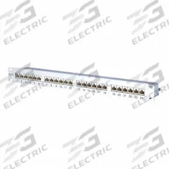 METZ CONNECT Patch Panel: Rack, Anodized Aluminum, RJ45, 180° Mounting Angle, 24 Ports, Unequipped (MPN 130855C-E). Key specifications — Housing Material: Anodized Aluminum; Includes Connector: Unequipped; Mounting Type: Rack; Product Type: Patch Panel; Connector Color: Silver; Connection Type: RJ45.