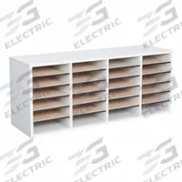 SAFCO Literature Organizer: Gray, 24 Compartments, Includes Label Holders, 11 3/4 in Overall Dp (MPN 9423GR). Key specifications — attr986470: Yes; attr986455: Gray; attr986477: Hardboard; attr986454: SAFCO; attr986487: Mail and Literature Sorter.
