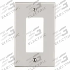 HUBBELL Wall Plate: Decorator-Rocker, 1 Gang, Almond, Std Size (MPN P26LA). Key specifications — Brand: HUBBELL; Material: Polycarbonate.