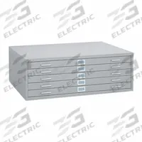 SAFCO PRODUCTS Flat File Cabinet: Gray, 5 Drawers, 16 1/2 in Overall Ht, 41 1/2 in Overall Dp, Steel (MPN 4998GRR). Key specifications — attr988670: Powder Coated; attr988694: Steel; attr988691: Yes; attr988652: SAFCO PRODUCTS; attr988656: Gray; attr988720: Handle.