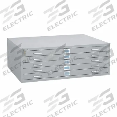 SAFCO PRODUCTS Flat File Cabinet: Gray, 5 Drawers, 16 1/2 in Overall Ht, 41 1/2 in Overall Dp - Flat File Cabinets