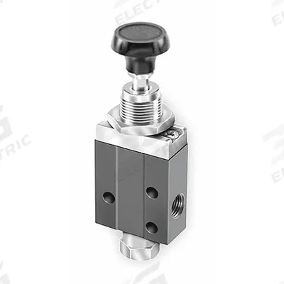 Parker Manual Air Control Valve: DirectAir 2, Three-Way / Two-Position, Button - Parker Directair 2 Series Manual Air Control Valves