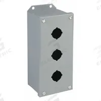 SCHNEIDER ELECTRIC Push Button Enclosure: 30mm, 3 Holes, Carbon Steel, NEMA 13/3 (MPN 9001KYAF3). Key specifications — attr211299: SCHNEIDER; attr1043605: Oil-Tight and Dust-Tight.