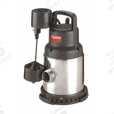 Dayton Submersible Sump Pump: 1/2 hp, 115V AC, 35 gpm Flow Rate @ 10' of Head - General Purpose Submersible Sump Pumps
