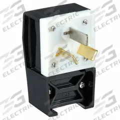 HUBBELL Straight Blade Plug: 10-50P, 125/250V AC, 50 A, 3 Pole, 3 Blade, Black (MPN HBL7977)