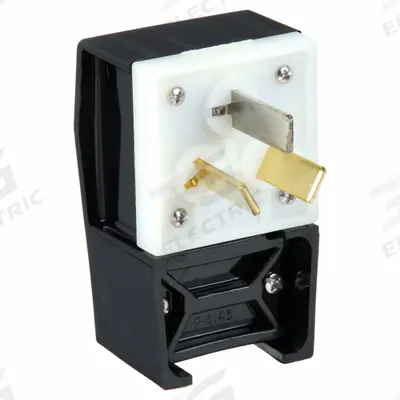 HUBBELL Straight Blade Plug: 10-50P, 125/250V AC, 50 A, 3 Pole, 3 Blade, Black (MPN HBL7977) - Angled Plugs