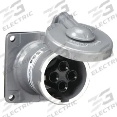 HUBBELL Pin and Sleeve Receptacle: Gray, 250V DC/600V AC, Three Phase, 60 A, 4 Pole, 4 Wire (MPN VR641). Key specifications — Brand: HUBBELL.
