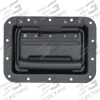 MONROE PMP Recessed Folding Pull Handle: Unthreaded Holes, Steel, Black, Ring, 7 in Overall Lg (MPN PH-0309). Key specifications — Mounting Type: Unthreaded Holes; Brand: MONROE PMP; Color: Black; Finish: Dull; Material Family: Steel.