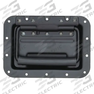 MONROE PMP Recessed Folding Pull Handle: Unthreaded Holes, Steel, Black, Ring