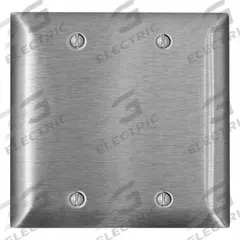 LEVITON Wall Plate: Blank, 2 Gang, Std Size (MPN SL23). Key specifications — Brand: LEVITON; Material: Stainless Steel.