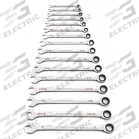 GEARWRENCH Combination Ratcheting Wrench Set: Alloy Steel, Full Polish Chrome, 16 Tools, Std, SAE (MPN 86451). Key specifications — attr309581: Full Polish Chrome; attr309580: Alloy Steel; attr309571: No; attr309583: No; attr309587: Yes; attr324931: GEARWRENCH.
