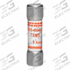 MERSEN Fuse: TRM Series, Midget, Time-Delay, 5 A, 250 V AC, 13/32 in x 1 1/2 in, Non-Indicating (MPN TRM5). Key specifications — Series: TRM; Brand: MERSEN.