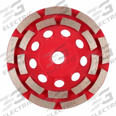 MILWAUKEE Double Row Diamond Cup Wheel: Double Row, 4-1/2" Dia, 5/8"-11 Arbor - Double-Row Diamond Segment Cup Grinding Wheels