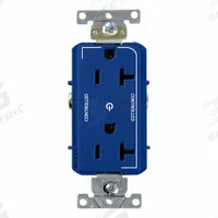 LEVITON Decora Plus Duplex Receptacle Outlet: Duplex, 5-20, Blue, 125V AC, 20 A, 2 Pole / 3 Wire (MPN 16352-2PB)